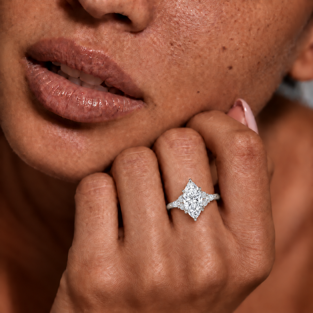 Accents Triology Engagement Ring in Silver