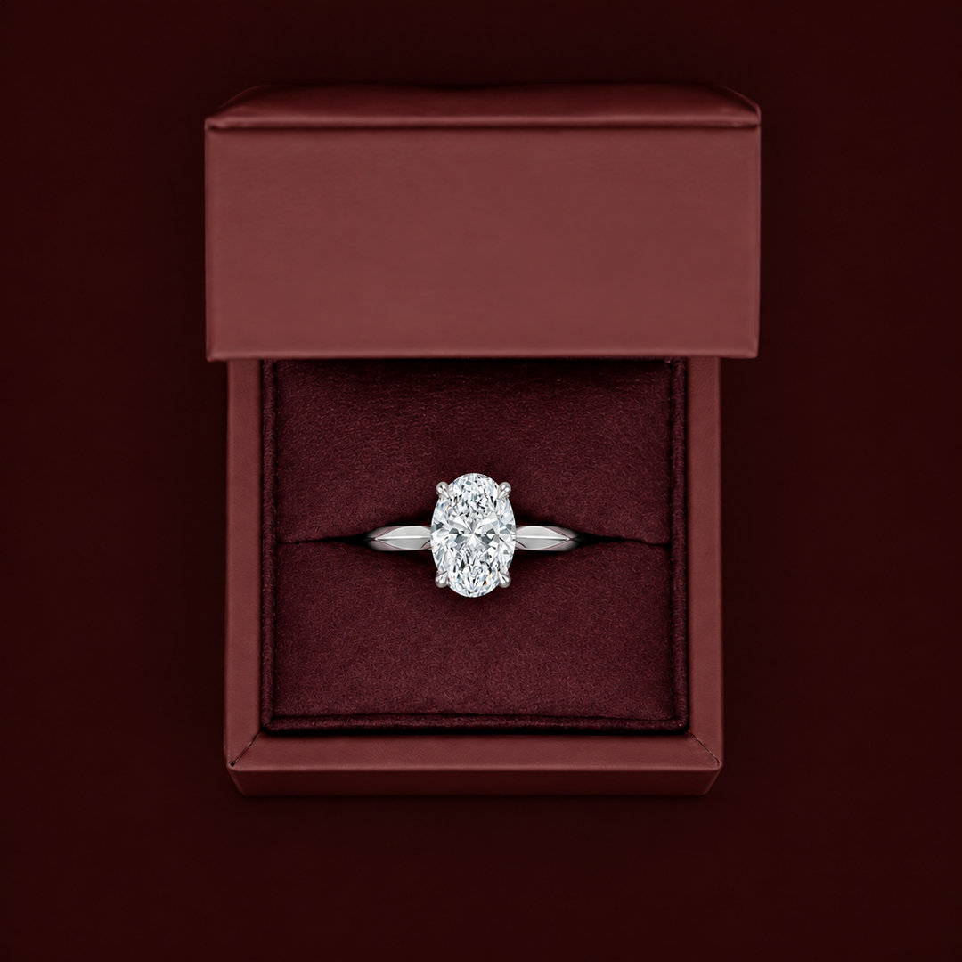 Knife Edge Solitaire Ring in Silver
