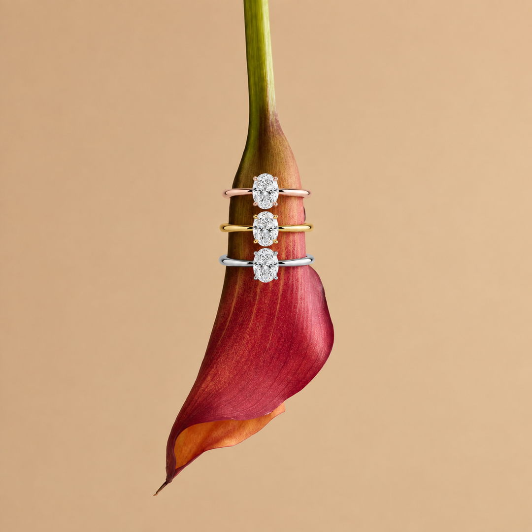 Hidden Petal Solitaire Ring in Silver