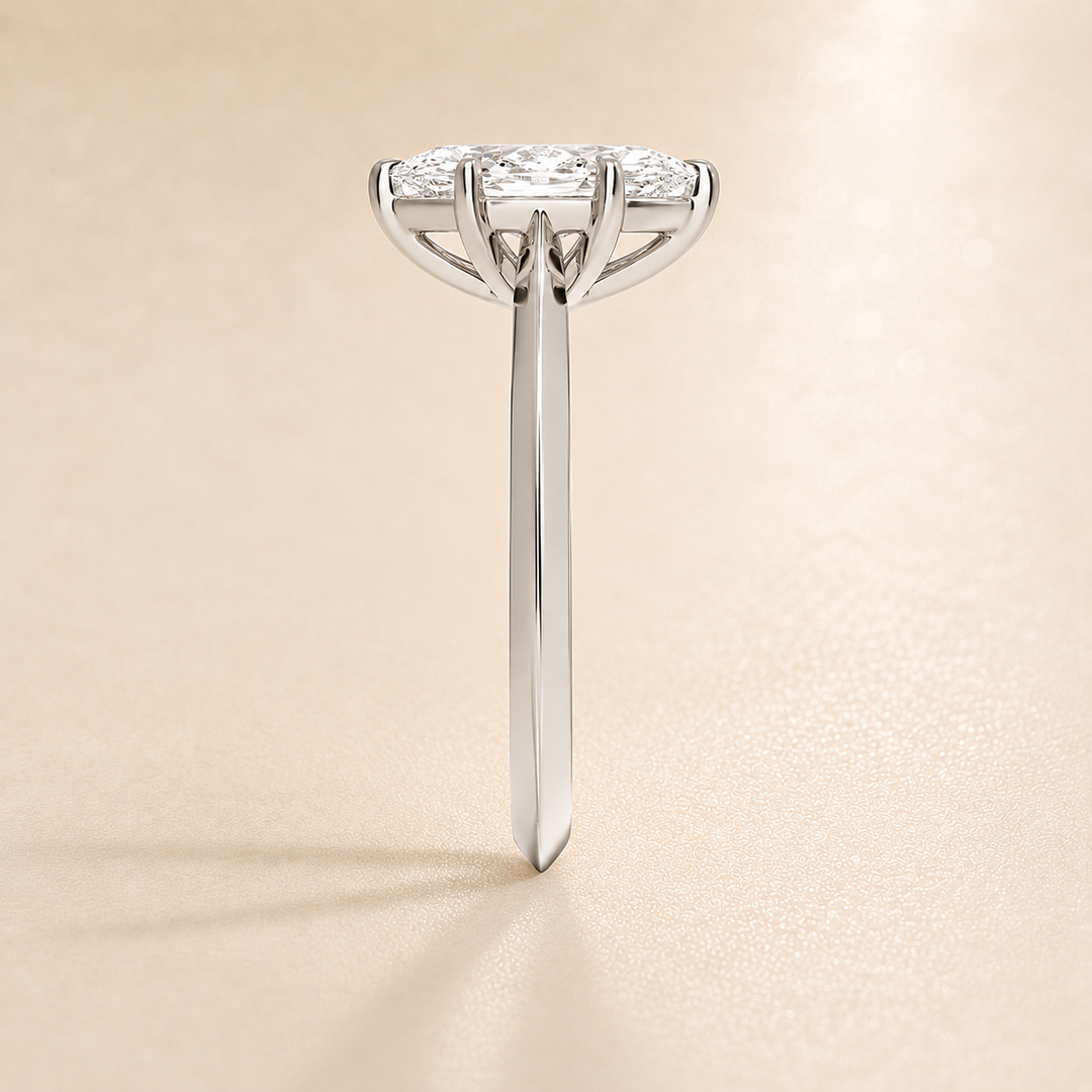 Knife Edge Solitaire Ring in Silver