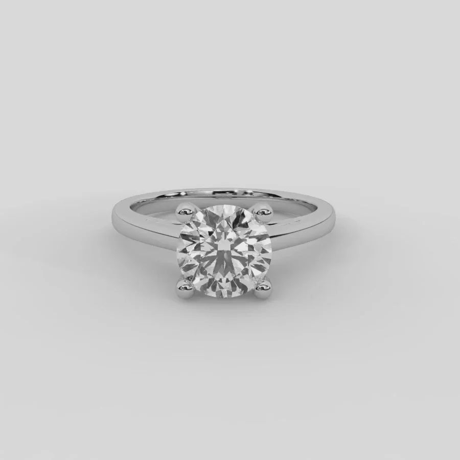 Iris Vintage Round Diamond Engagement Ring in Platinum