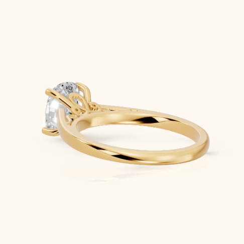 Iris Vintage Cushion Diamond Engagement Ring in Yellow Gold