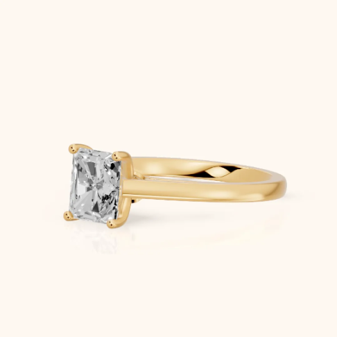 Iris Vintage Radiant Diamond Engagement Ring in Yellow Gold