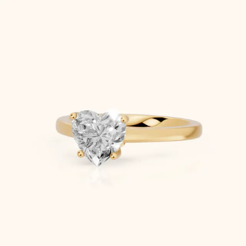 Iris Vintage Heart Diamond Engagement Ring in Yellow Gold