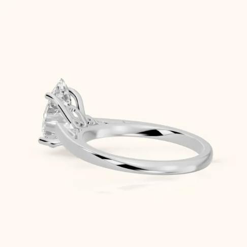 Iris Vintage Pear Diamond Engagement Ring in White Gold