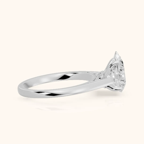 Iris Vintage Pear Diamond Engagement Ring in Silver