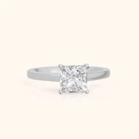 Iris Vintage Princess Diamond Engagement Ring in White Gold