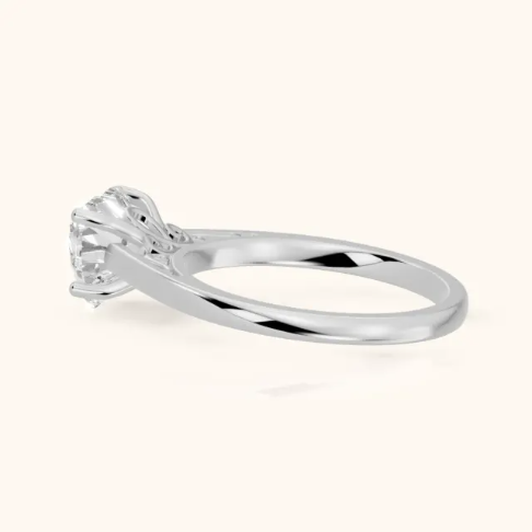 Iris Vintage Heart Diamond Engagement Ring in White Gold