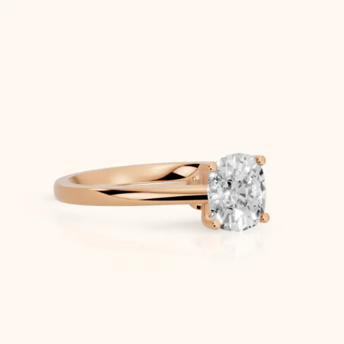 Iris Vintage Cushion Diamond Engagement Ring in Rose Gold
