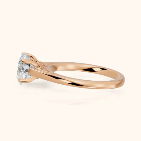 Iris Vintage Heart Diamond Engagement Ring in Rose Gold