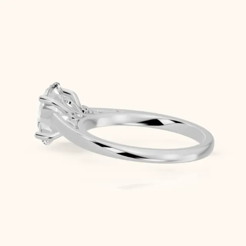 Iris Vintage Oval Diamond Engagement Ring in Platinum