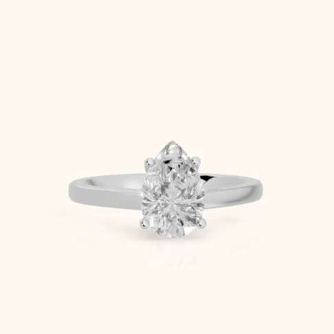 Iris Vintage Pear Diamond Engagement Ring in Platinum