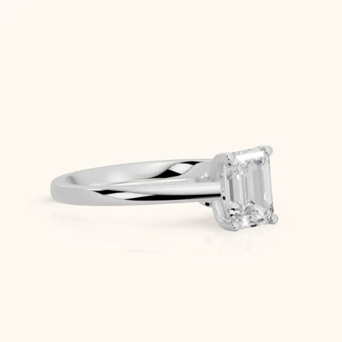 Iris Vintage Emerald Diamond Engagement Ring in Platinum