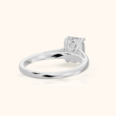 Iris Vintage Emerald Diamond Engagement Ring in Silver