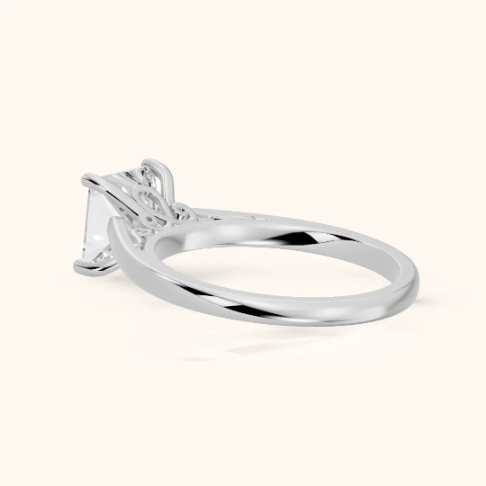 Iris Vintage Princess Diamond Engagement Ring in Silver
