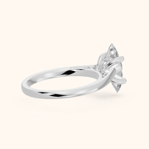 Iris Vintage Marquise Diamond Engagement Ring in Silver