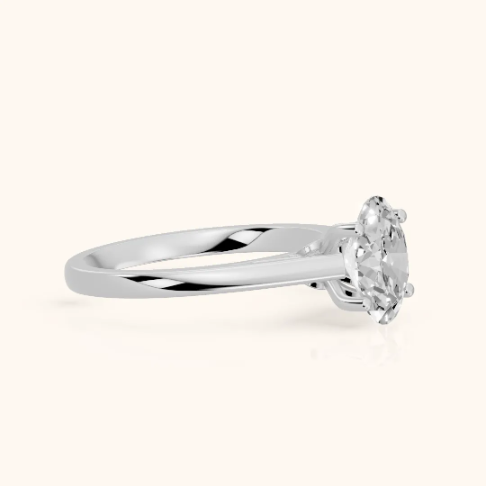 Iris Vintage Oval Diamond Engagement Ring in Silver