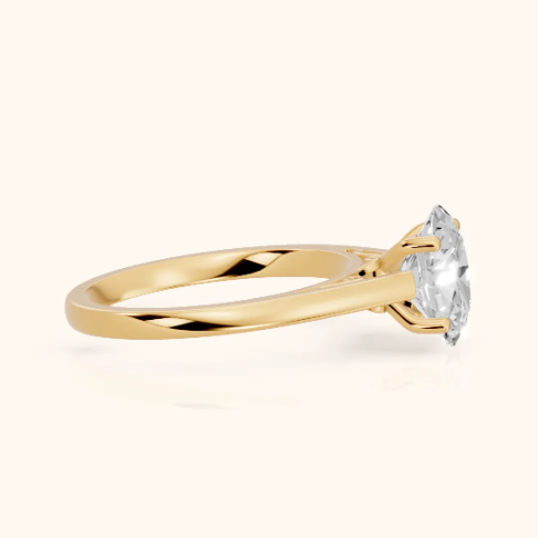 Iris Vintage Oval Diamond Engagement Ring in Yellow Gold