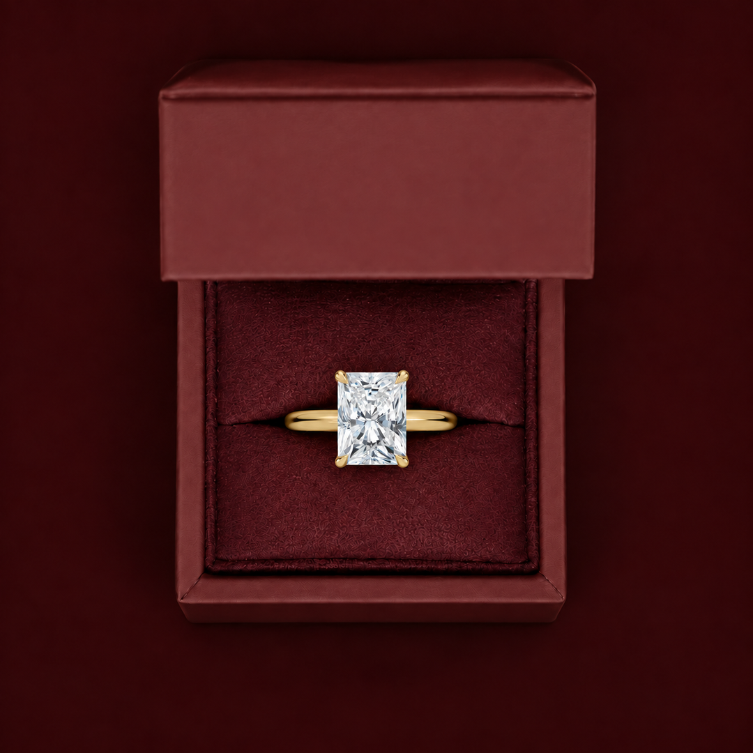 Hidden Petal Solitaire Ring in Yellow Gold