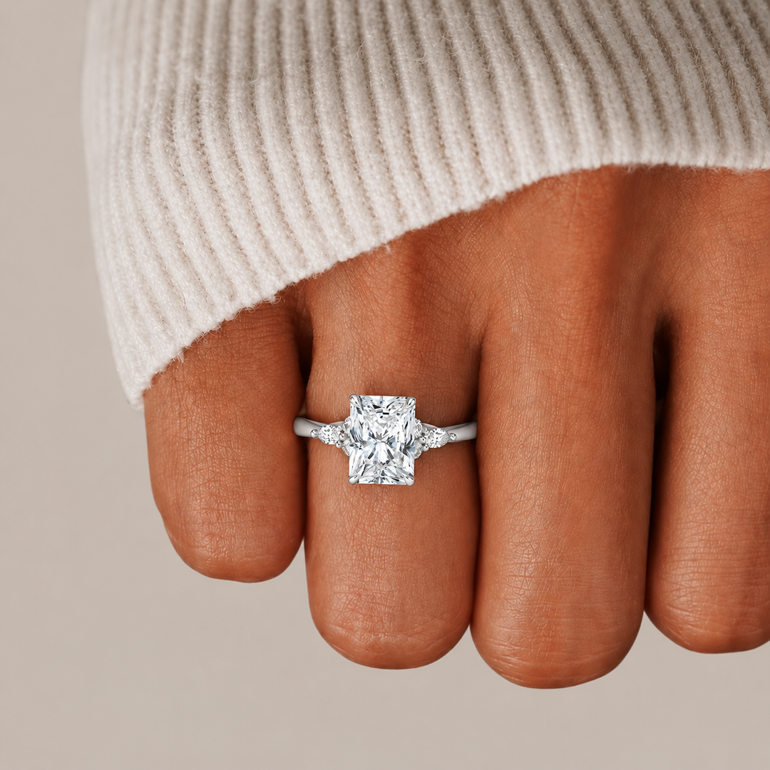 Accents Triology Engagement Ring in Silver