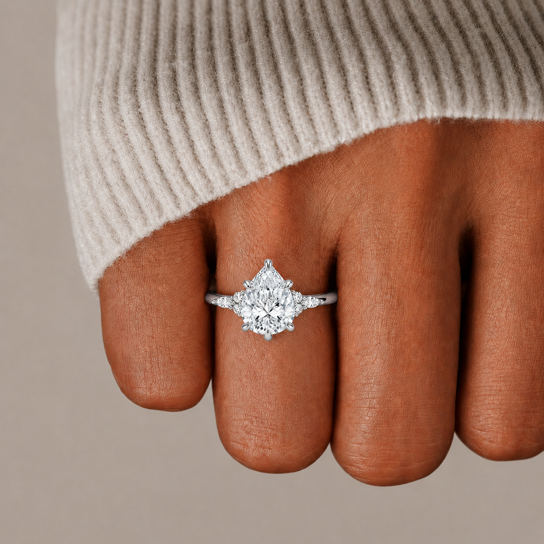 Accents Triology Engagement Ring in Silver