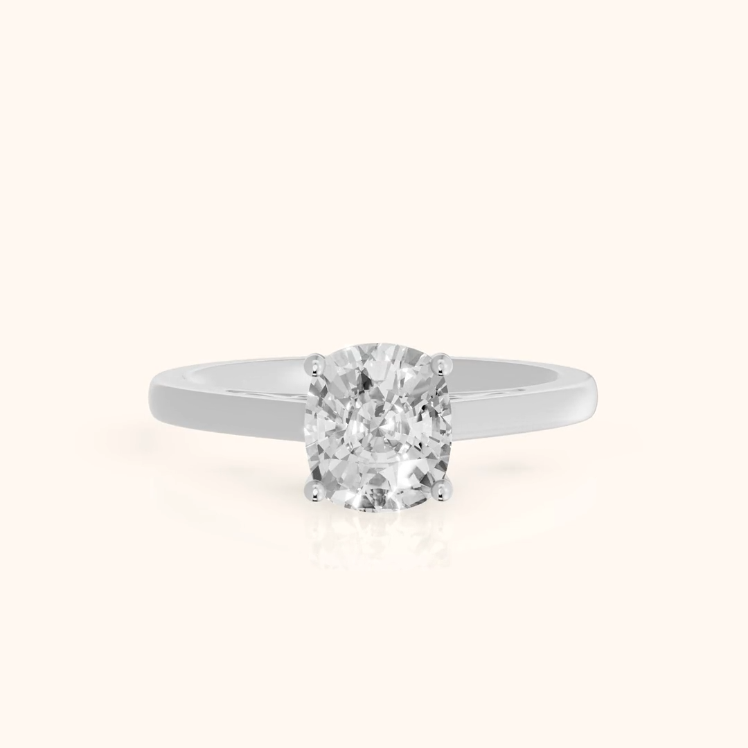 Iris Vintage Cushion Diamond Engagement Ring in White Gold