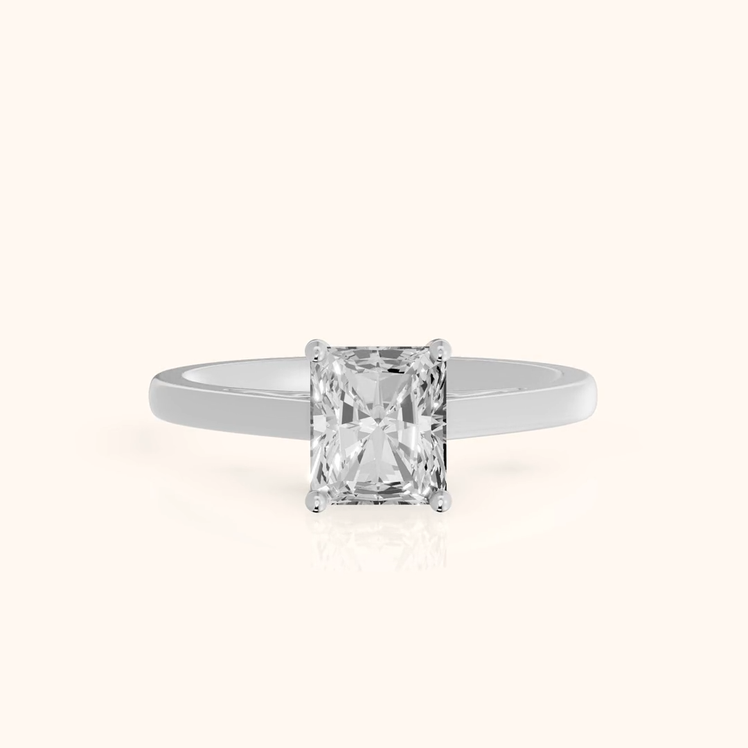 Iris Vintage Radiant Diamond Engagement Ring in Platinum