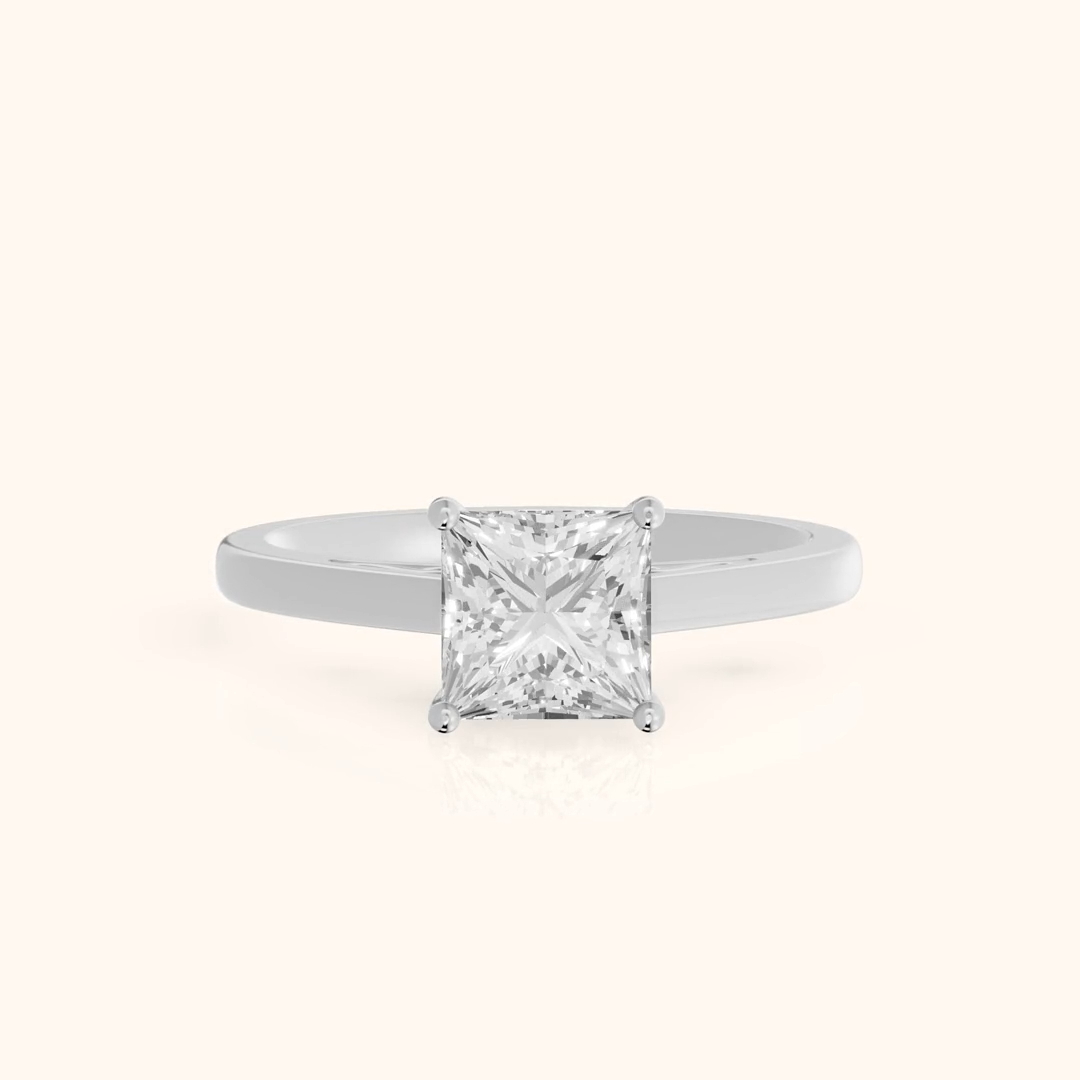 Iris Vintage Princess Diamond Engagement Ring in White Gold