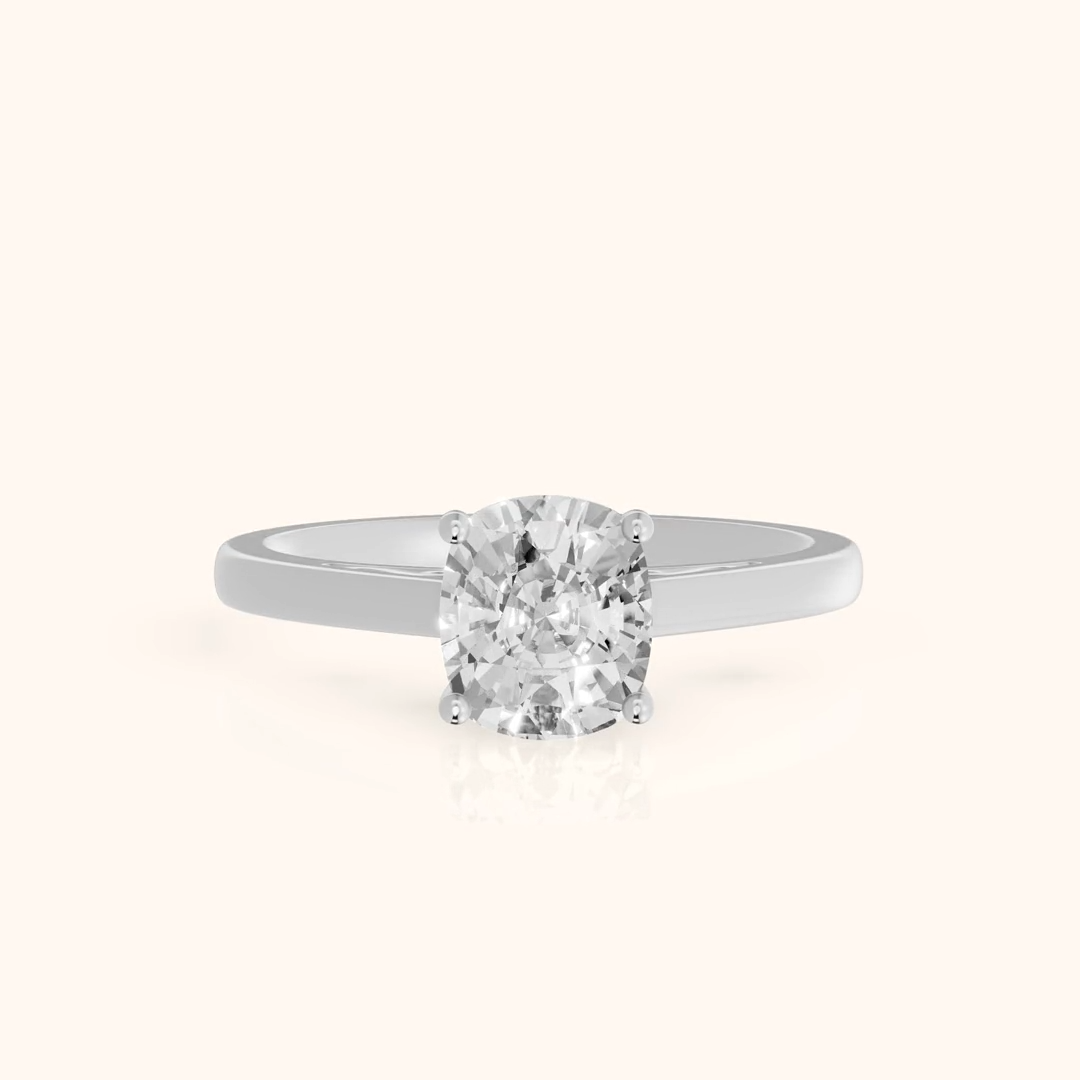 Iris Vintage Cushion Diamond Engagement Ring in Platinum