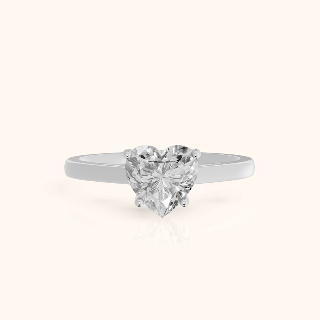 Iris Vintage Heart Diamond Engagement Ring in Platinum