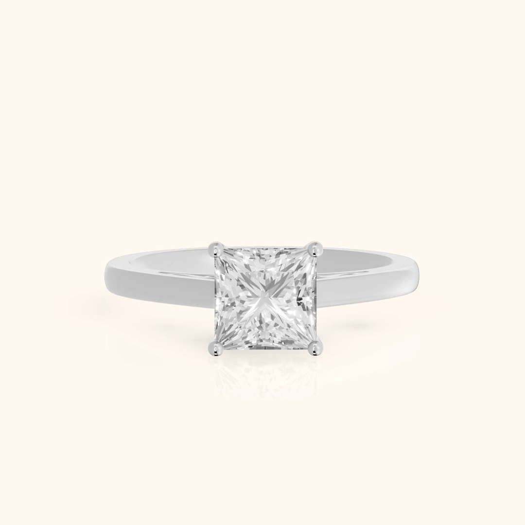 Iris Vintage Princess Diamond Engagement Ring in Platinum