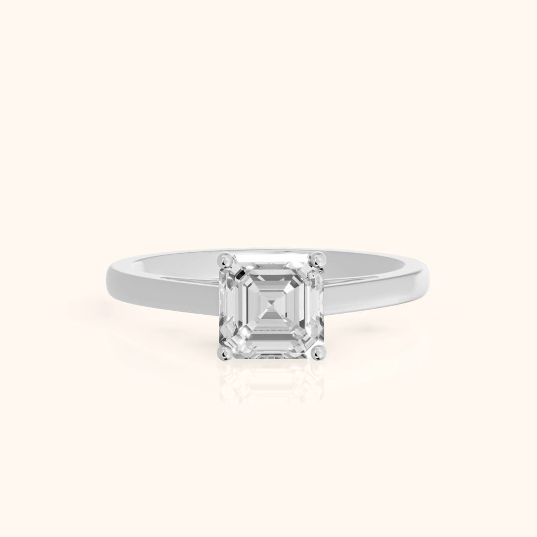 Iris Vintage Asscher Diamond Engagement Ring in Platinum