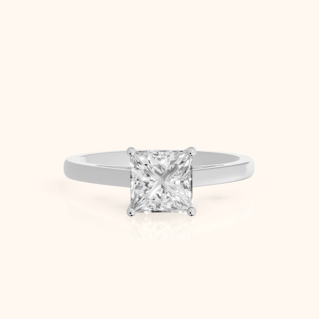 Iris Vintage Princess Diamond Engagement Ring in Silver
