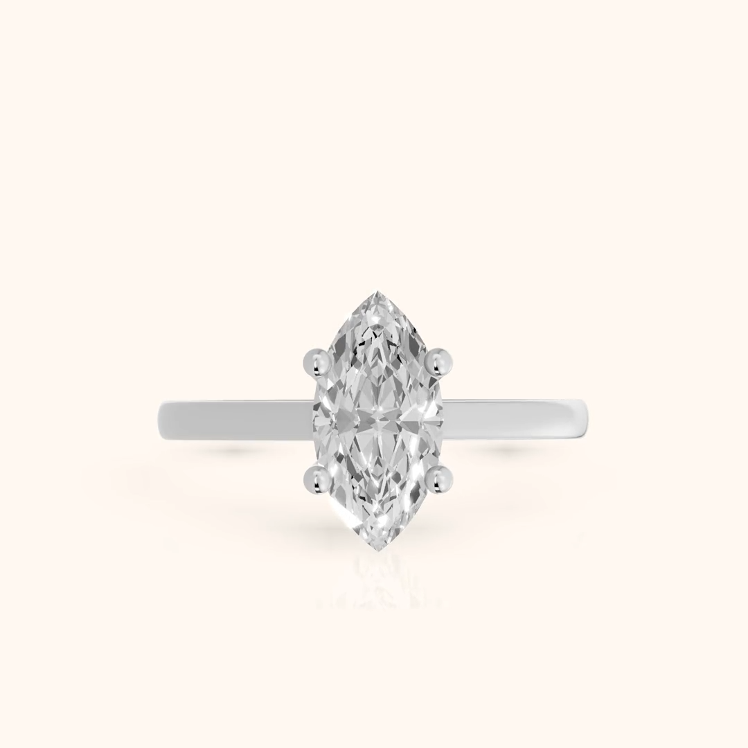 Iris Vintage Marquise Diamond Engagement Ring in White Gold