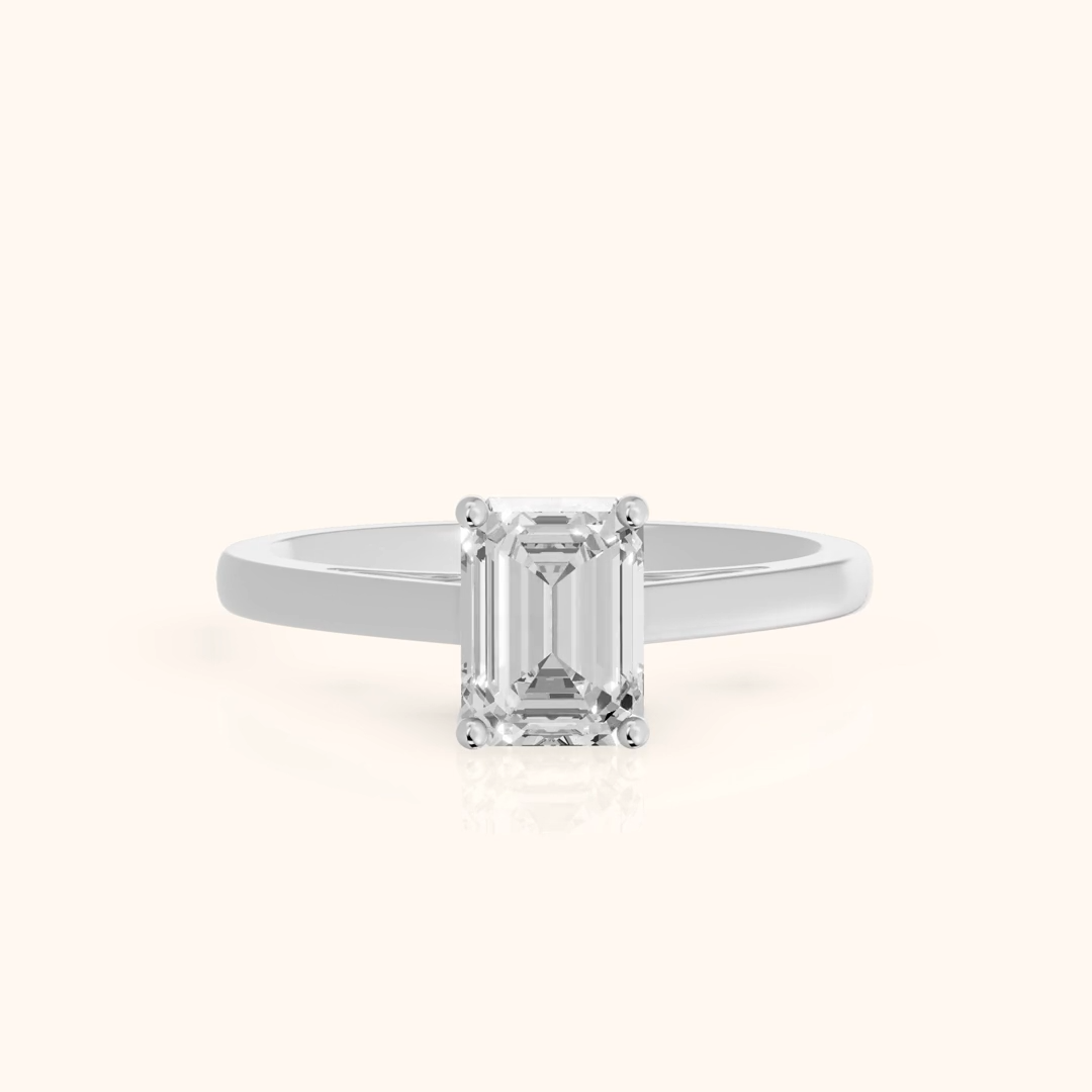 Iris Vintage Emerald Diamond Engagement Ring in Platinum